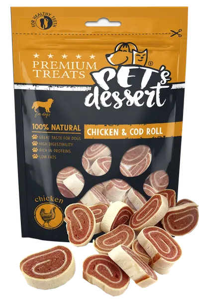Pet s Desert Dog ChickenCod Roll 80g LSC-37