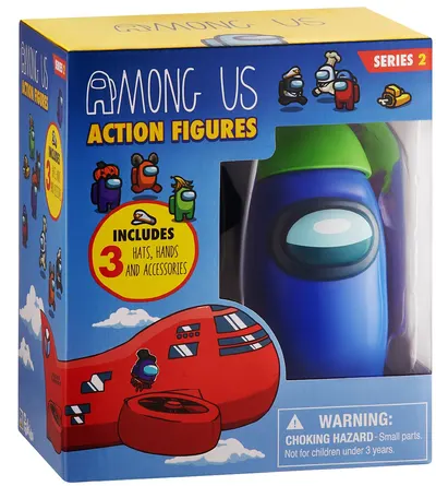 Figurina de actiune P.M.I. Games: Among Us - Crewmate (3 hidden hats and accessories) (Series 2), gama larga