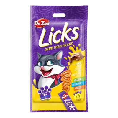 Dr. Zoo Licks - Snack cremos pentru pisici - Iepure - 4 x 15g