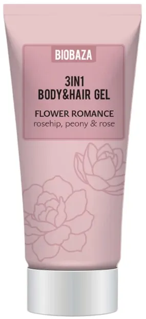 Biobaza Flower Romance Gel de duș hidratant pentru corp și păr 3 în 1, 30 ml