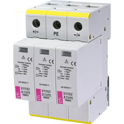 Descarcatoare modulare tipul 1 și tipul 2 ETITEC B T12 PV * ETITEC B T12 PV 1000/5