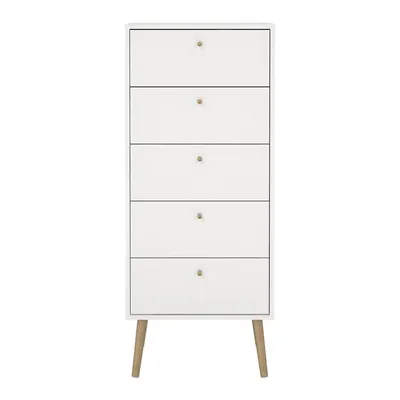 Comodă albă înaltă 50x120 cm Bodo – Tvilum