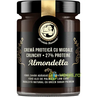 Almondella Crema Proteica cu Migdale Crunchy Secretele Ramonei 350g