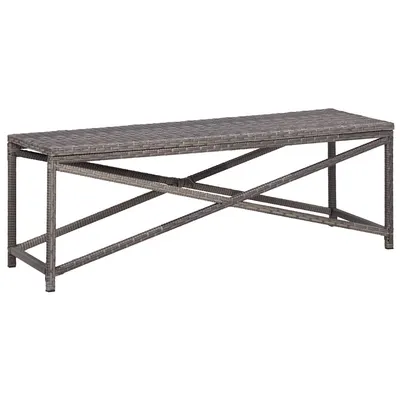 vidaXL Bancă de grădină, gri, 120 cm, poliratan