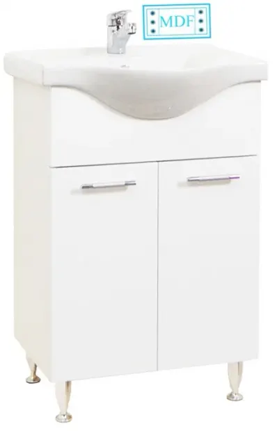 Set Baza front MDF si Lavoar seria 153, 55 cm, alb
