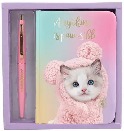 Set caiet cu pix Studio Pets - Pisoiul Mausi, în cutie