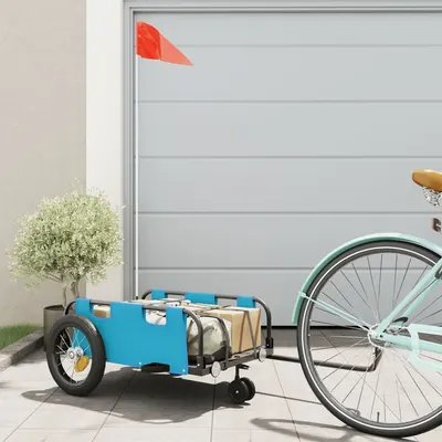Gossi remorca de bicicleta, albastru, textil oxford si fier
