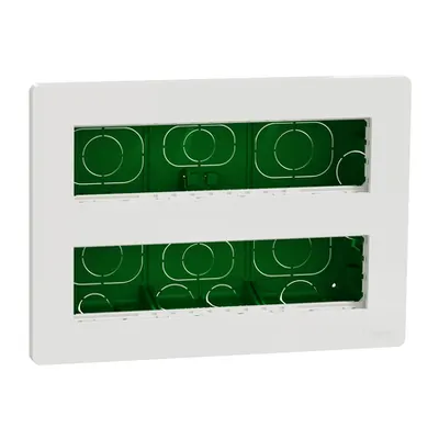 New Unica - statie de lucru - incastrat - 2 x 8 module - antibacterian - alb