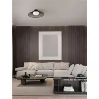 Plafoniera BRUME Mat Negru Metal & Opal Sticla LED 15 Wat 220-240Volt 686Lm 3000K IP20
