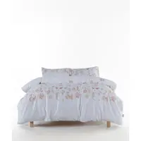 Lenjerie de pat albă din bumbac satinat pentru pat dublu, extinsă 240x220 cm Ivory Garden Floral – Mila Home Luxury