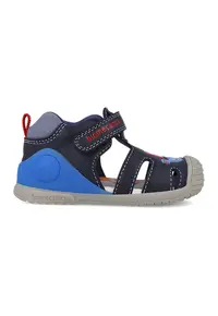 Sandale cu imprimeu si segment cu inchidere velcro - Rosu/Bleumarin