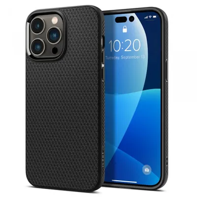 Husa pentru Apple iPhone 14 Pro Max, Spigen, Liquid Air Matte, Neagra ACS04813