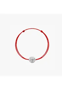 Bratara snur pentru copii din aur alb Birthflower - August Poppy
