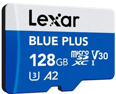 Card de memorie Lexar - Blue Plus microSDXC, 128GB, UHS-I, A2, V30, U3, albastru