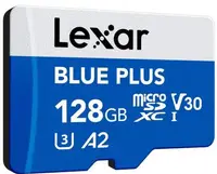 Card de memorie Lexar - Blue Plus microSDXC, 128GB, UHS-I, A2, V30, U3, albastru
