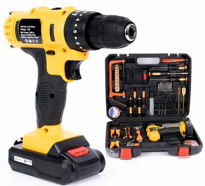 Trusa Bormasina cu percutie 2 acumulatori 24 V 6A + accesorii 110 PIESE
