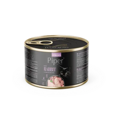 Hrana umeda pentru pisici, Piper Cat Sterilised, carne de iepure, 185g