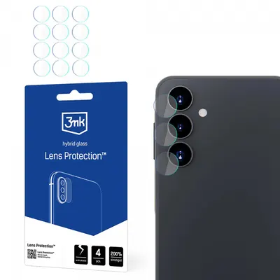 Folie de protectie Camera Spate 3MK Protection pentru Samsung Galaxy A16 5G A166 / A16 4G A165, Sticla Flexibila, Set 4 bucati, Transparenta
