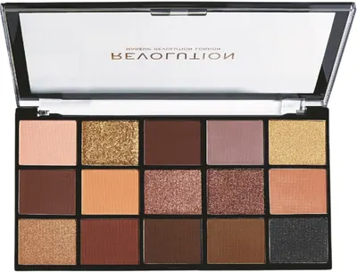 Makeup Revolution Reloaded - Paletă de farduri pentru ochi Velvet Rose, 15 culori