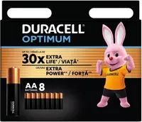 Baterii alcaline Duracell - Optimum, AA, 8 buc.