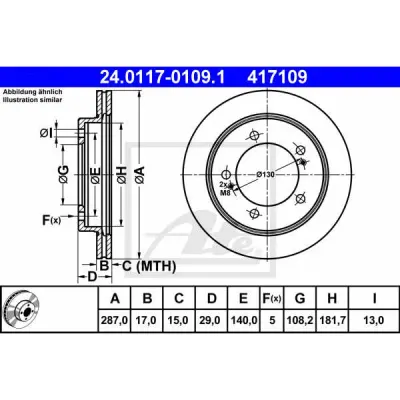 Disc frana ATE 24.0117-0109.1