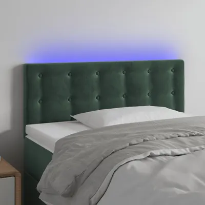 Gossi tablie de pat cu led, verde inchis, 100x5x78/88 cm, catifea