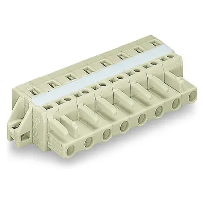 1-conductor female plug; 100% protected against mismating; clamping collar; 2.5 mm²; Pin spacing 7.5 mm; 6-pole; 2,50 mm²; light gray