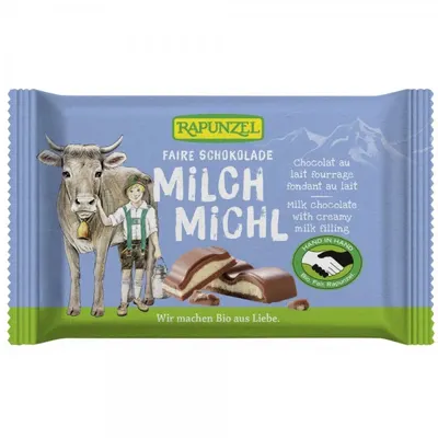 Ciocolata bio cu lapte si crema de lapte, 100g, Rapunzel