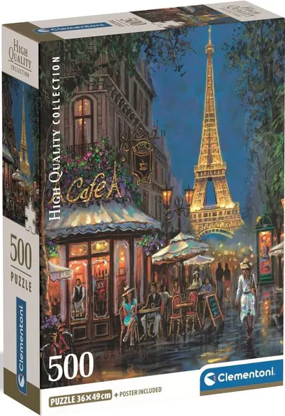 Puzzle Clementoni din 500 piese - Noaptea deasupra Turnului Eiffel