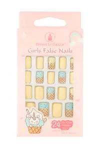 Set 24 Unghii False Press On Ice Cream Cone Pastel CM85