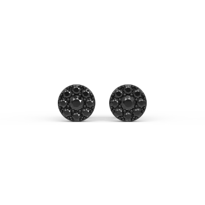 Cercei din aur roz-negru cu diamante negre de 0.27ct