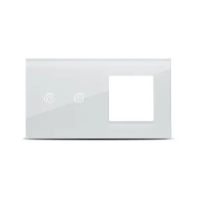 Rama dubla 1P+2T alb, aparataj touch PULSAR NS