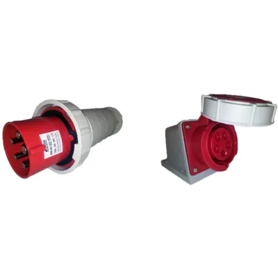 Pachet Fisa Mobila si Priza Aplicata Industriala IP67 32A 380V 5 Poli - Conexiuni Trifazate cu Nul, Etanse, Mobile si Fixe