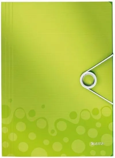 Dosar Leitz Wow -cu banda elastica si trei clape, verde