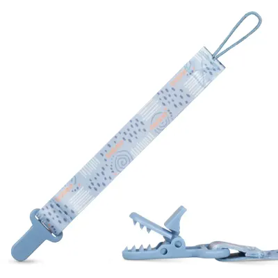 Baboo Textile Soother Holder clips pentru suzetă Blue Haze 1 buc