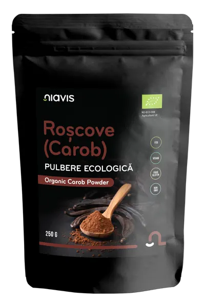 Roscove (Carob) Pulbere ecologica, 250g, Niavis