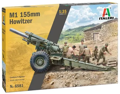 Model de asamblat Italeri Militare: Tancuri – Tun M1 de 155 mm cu echipaj, 6 figurine