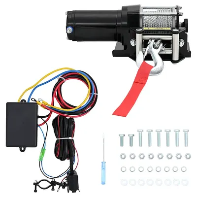 Vinci electric 12 V/1360 kg cu placă de montaj a scripetelui