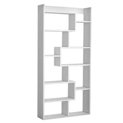 Biblioteca KUTTAP, alb, 90x22x182 cm