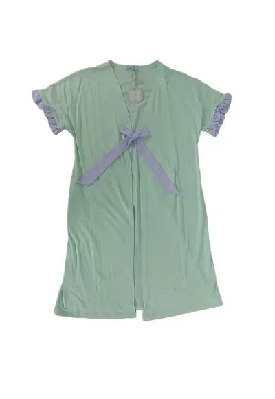 Set Halat si rochita de noapte 8731 - Verde deschis