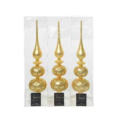Varf pentru brad - Treetop Matt Curl Diamonds - Gold