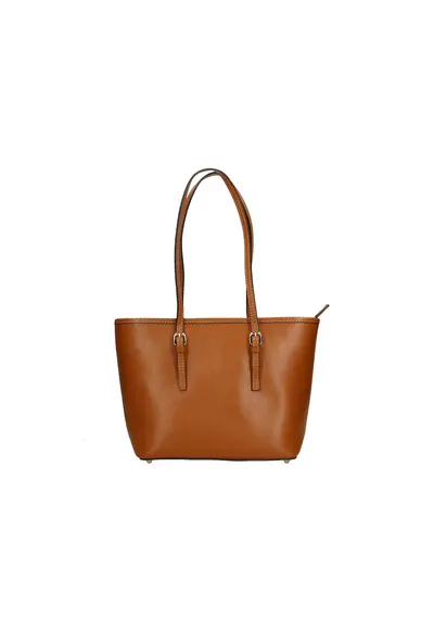 Geanta tote din piele saffiano - Caramel