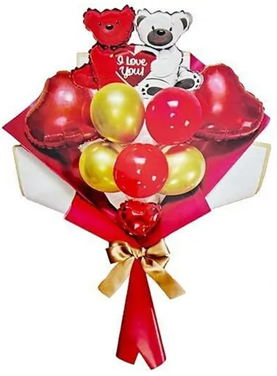 Set de baloane PartyGo - Bear Love Bouquet, 9 buc