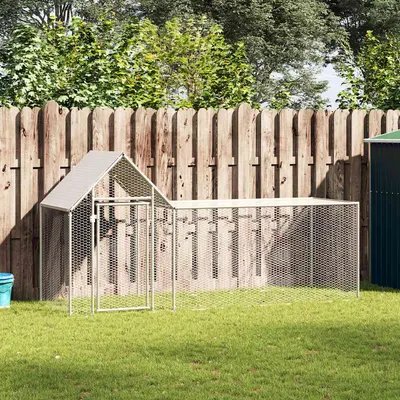 vidaXL Coteț pentru păsări, 3 x 1 x 1,5 m, oțel galvanizat