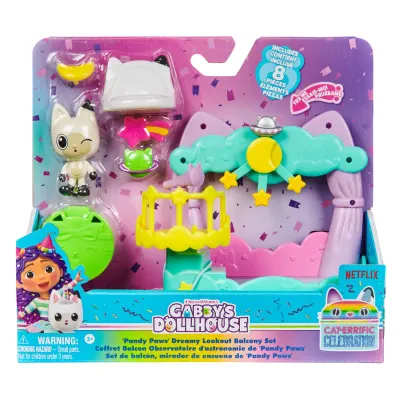 Set de joaca cu figurina, Gabbys Dollhouse, Pandy Paws Dreamy, Lookout Balcony, 20146519