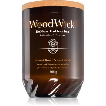 Woodwick Renew Incense & Myrrh lumânare parfumată
