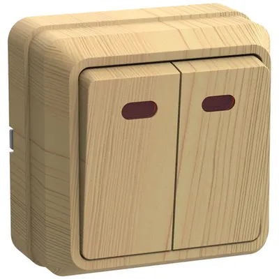 VC20-2-1-OS Dubla -buton Selector with an indicator 10A OKTAVA (pine)