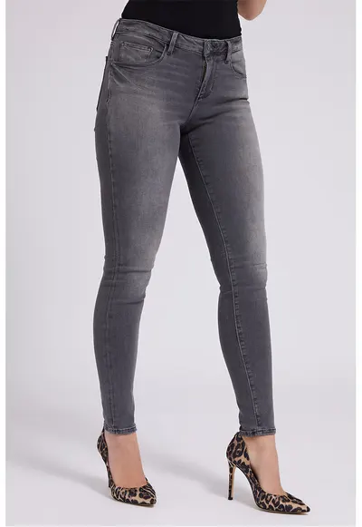 Blugi skinny cu talie medie Annette - Gri antracit