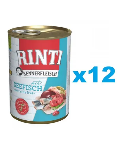 RINTI Kennerfleisch Sea Fish conserve caini 12x400 g peste marin