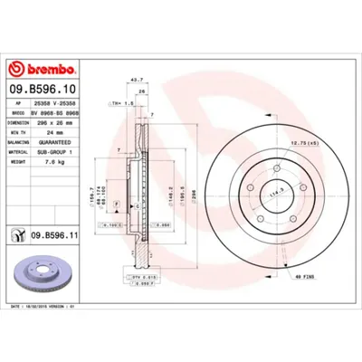 Disc frana BREMBO 09.B596.11
